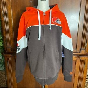 Starter Cleveland Browns Running Back Full Zip Hoodie Size Large